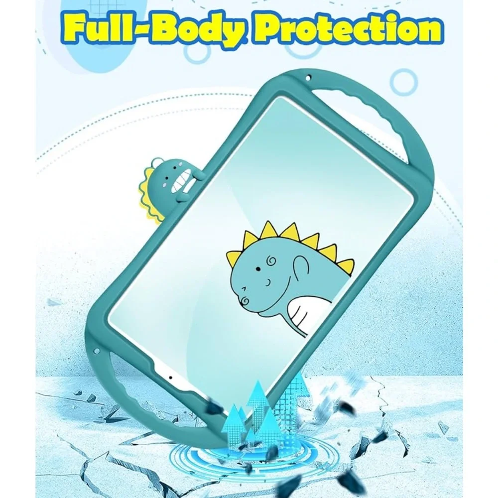 Kids Tablet Case with Dinosaur Design - Teal for Samsung tab A7 lite case